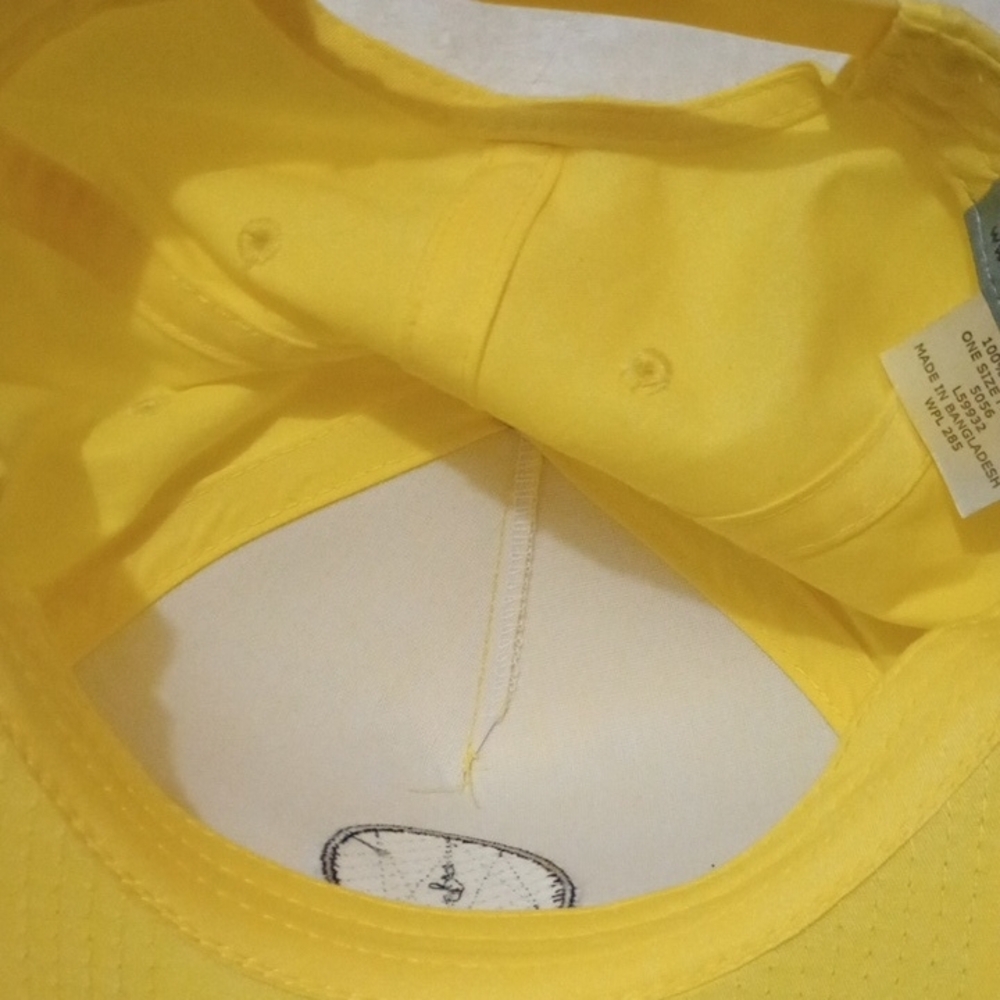 Vibrant Yellow Snapback Hat with Circular Logo - Picture 3 of 7